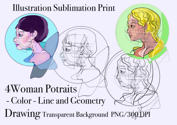 4Season Woman Portraits: Color and Line Art for Creatives