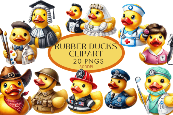 Adorable Watercolour Rubber Duck Clipart for Creative Projects