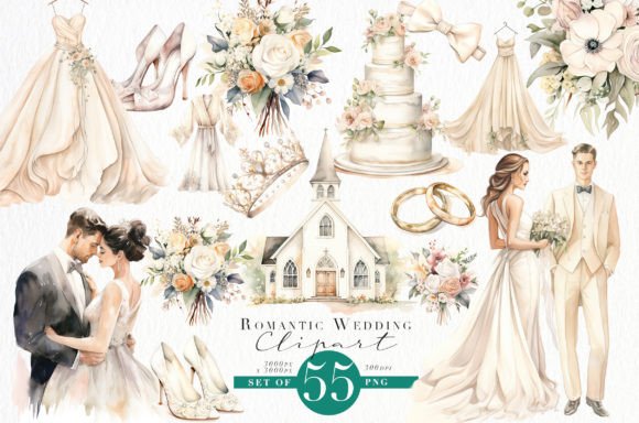 Bring Your Wedding Vision to Life with Watercolour Clipart