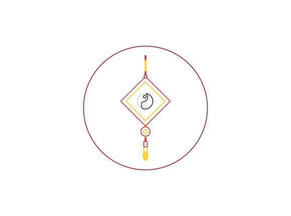 Chinese New Year Knot Color Line Icon: A Designer's Festive Asset