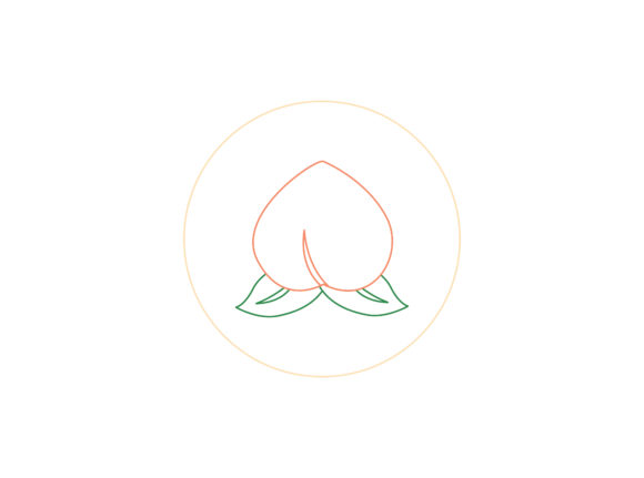 Chinese New Year Peach Color Line Icon: Festive Design Flexibility
