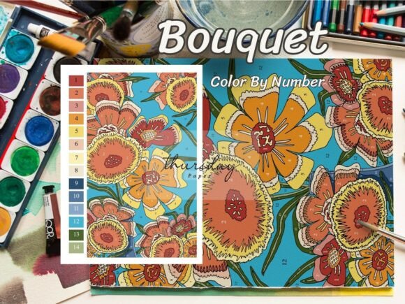 Colorful Flowers Color by Number: A Creative Escape