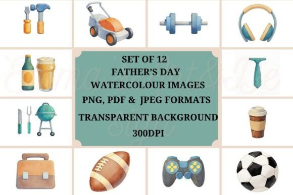 Designing Father’s Day: The Watercolour Clipart Bundle