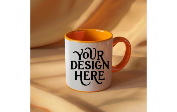 Mug Handle Color Orange, Mug Mockup 12: Your Instant Design Asset