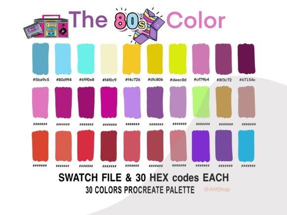 Revive Your Design: The 80's Vibes Color Palette for Procreate