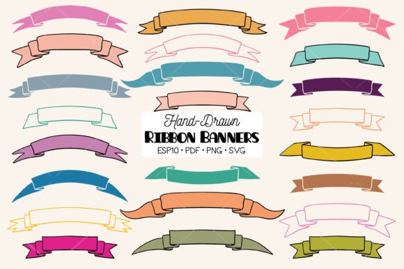 Ribbon Banner Color, Decorative Scroll: A Vintage Design Toolkit