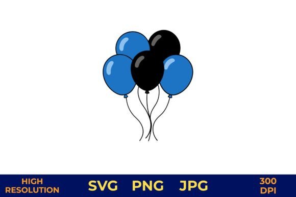 Three Solid Color Balloons Floating: A Playful Vector for Every Project