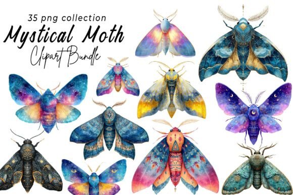 Watercolour Mystical Moth Clipart: An Artist's Collection